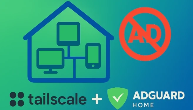 Schema AdBlocker rete con Tailscale e AdGuard Home