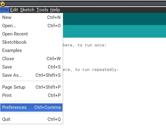 Arduino preferences