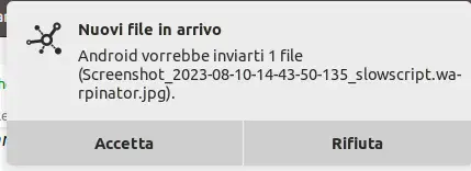 Richiesta di accettazione su PC