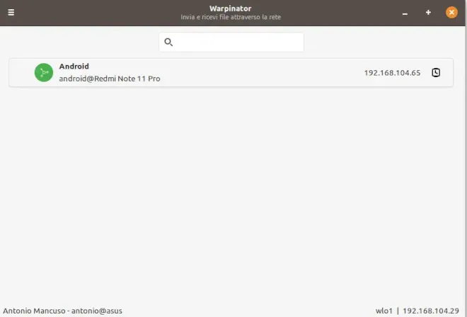 Lista dispositivi su PC