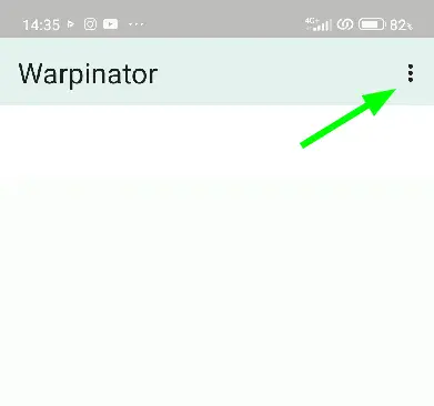 Menu configurazione su Android