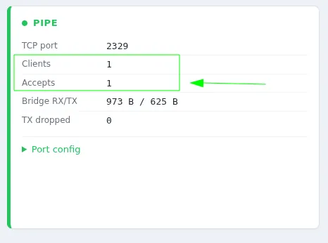 ESP gateway accepts client connection